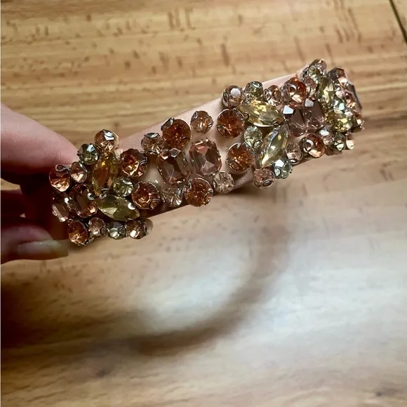 Peach Rhinestone Embellished Headband - Picture 5 of 6